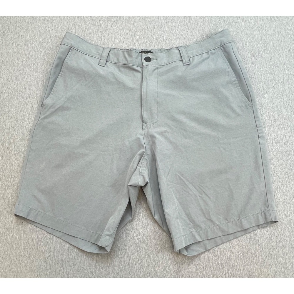 Banana Republic Shorts Mens 38 Gray Cotton Blend Stretch Flat Front 9" Inseam